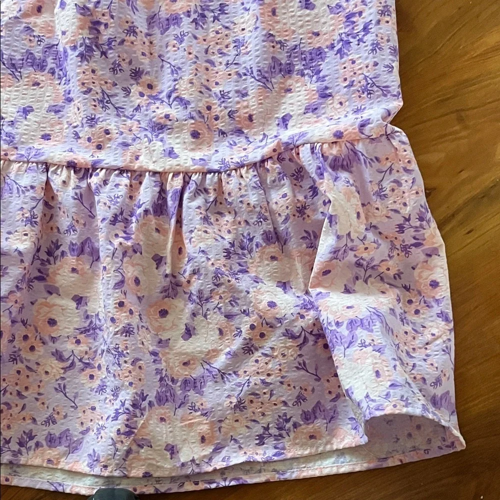 btween Purple Floral Kids Casual Dress